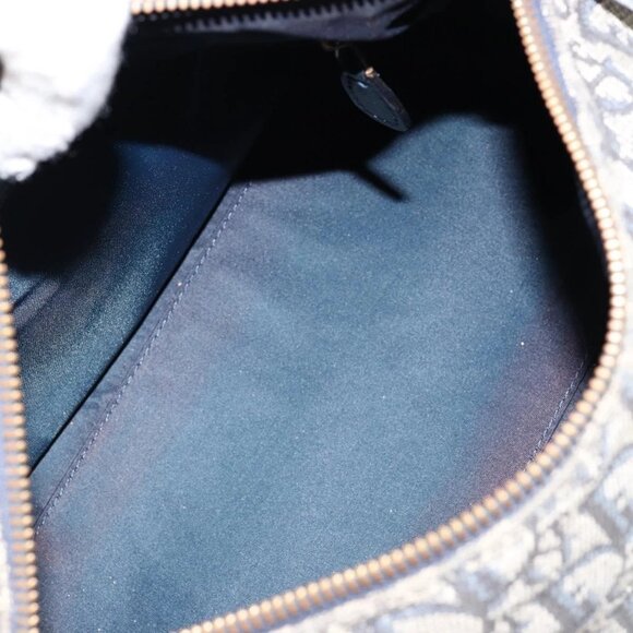 Christian Dior Trotter Canvas Hand Bag Canvas Navy Auth ep11158 - Picture 13 of 16